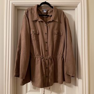 Liz & Me brown plus size blouse